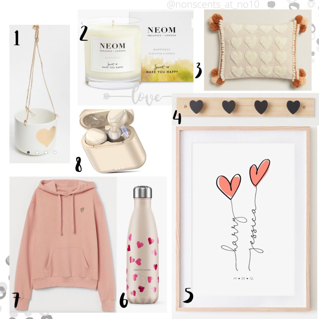 valentines gift guide home prints candles hearts