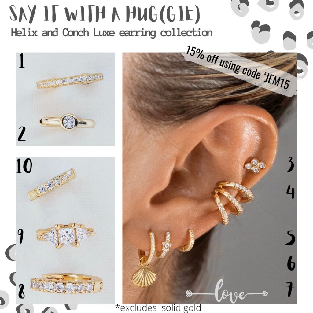 Valentines day gift guide helix and conch earrings huggies
